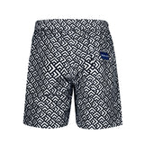 Dunkelblaue Badeshorts mit Muster Hintersicht Andrew&Cole