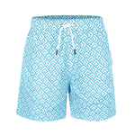 Hellblaue Badeshorts mit Muster Frontansicht Andrew&Cole