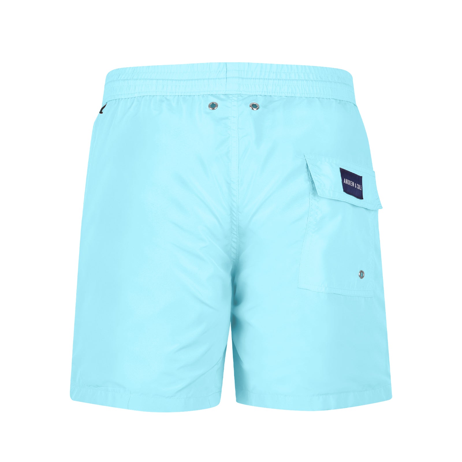 Hellblaue Badeshorts Hinteransicht Andrew&Cole