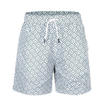 Olivgrüne Badeshorts mit Muster Frontansicht Andrew&Cole