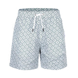 Olivgrüne Badeshorts mit Muster Frontansicht Andrew&Cole