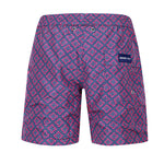 Blaue Badeshorts mit Muster Hinteransicht Andrew&Cole