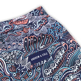 Badeshorts mit Paisley Nahansicht mit Logo Andrew&Cole